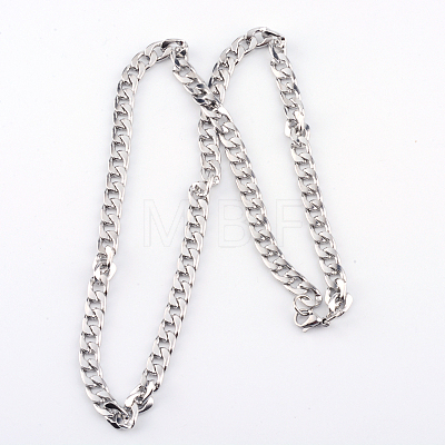 201 Stainless Steel Curb Chains  Necklaces NJEW-R063-30P-1
