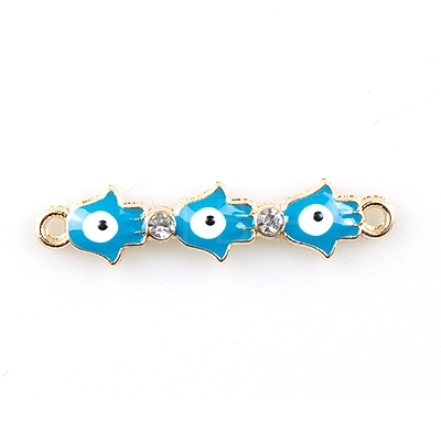 Alloy Evil Eye Enamel Connector Charms X1-FIND-TAC0016-24E-1