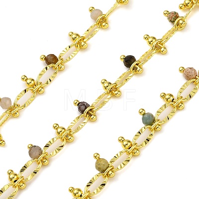 Handmade Faceted Natural Gemstone Beaded Chains CHC-L050-01G-08-1