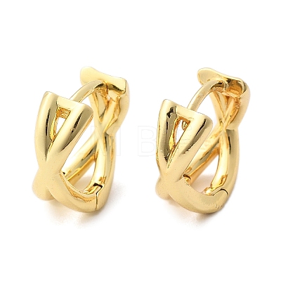 Rack Plating Brass Criss Cross Hoop Earrings for Women LS-EJEW-B014-15G-1