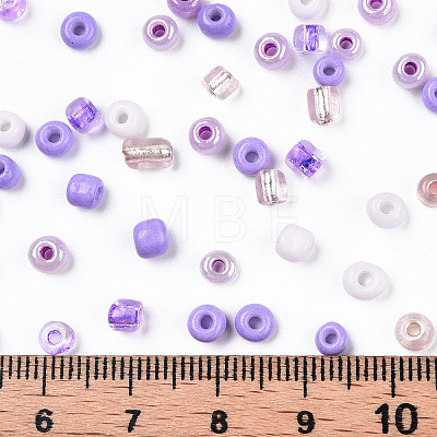 Opaque & Transparent Inside Colours Glass Seed Beads SEED-F004-4mm-03-1