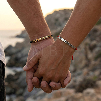 2Pcs DON'T LET THE HARD DAYS WIN 304 Stainless Steel Charm Motivational Quote Bracelets FG5463-5-1