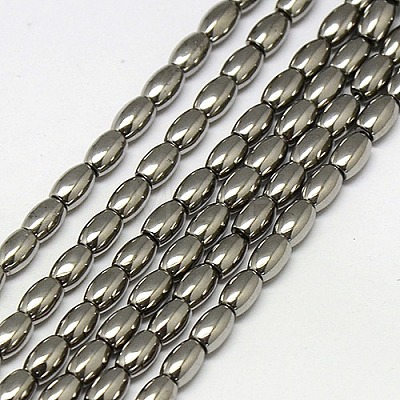 Electroplate Non-magnetic Synthetic Hematite Beads Strands G-J168-6x4mm-M-1