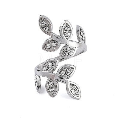 304 Stainless Steel Open Cuff Ring for Women RJEW-F166-12P-02-1