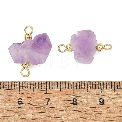 Raw Rough Natural Druzy Amethyst Connector Charm PALLOY-JF06042-1