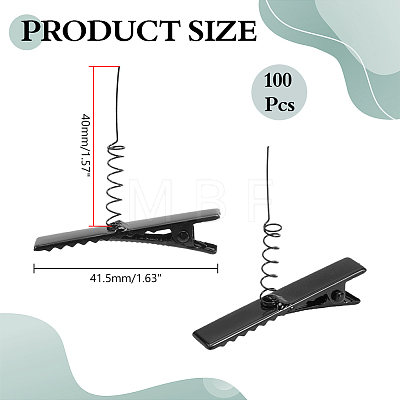 100Pcs Iron Alligator Hair Clip Findings IFIN-PH0002-50-1
