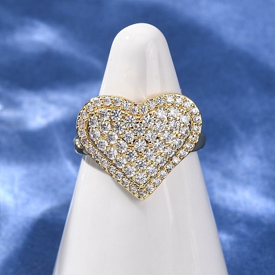 Brass Micro Pave Cubic Zirconia Cuff Open Rings RJEW-F204-07B-G01-1