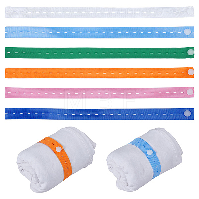 30Pcs Buttonhole Elastic Bands with Plastic Button OCOR-WH0077-082-1