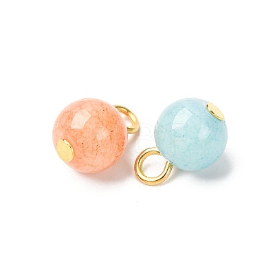 Opaque Crackle Glass Pendants PALLOY-JF02851-1