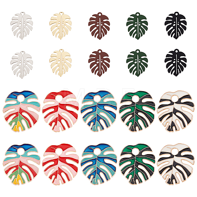   20Pcs 10 Style Alloy Enamel Pendants ENAM-PH0002-39-1