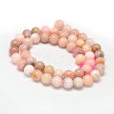 Round Natural Pink Opal Bead Strands G-F289-23-8mm-1