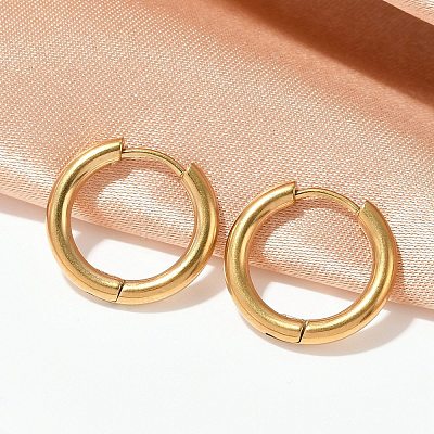 202 Stainless Steel Huggie Hoop Earrings X-EJEW-F111A-16mm-G-1