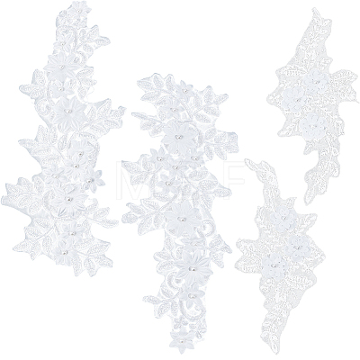 4Pcs 2 Styles Flower Polyester Embroidery Sew on Ornament Accessories PATC-GF0001-99-1