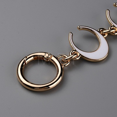 Alloy Enamel Crescent Moon Link Purse Strap Extenders FIND-WH0111-280B-1