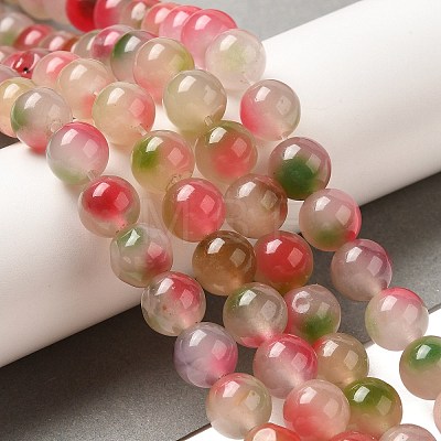 Natural Dyed White Jade Beads Strands G-M402-C04-13-1