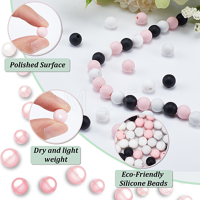  120Pcs 4 Colors Food Grade Eco-Friendly Silicone Beads SIL-PH0001-12-1