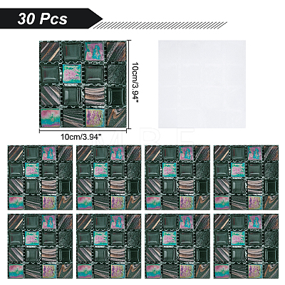 Square PVC 3D Self Adhesive Mosaic Pattern Stickers DIY-WH0260-84D-1