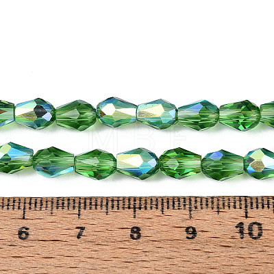 Transparent Electroplate Glass Beads Strands EGLA-N023-6x8mm-A09-1