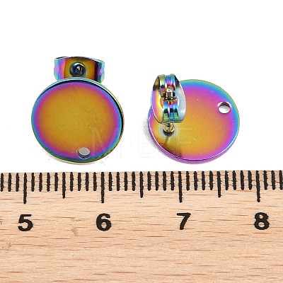 Ion Plating(IP) 304 Stainless Steel Stud Earring Findings STAS-P198-25-12mm-M-1