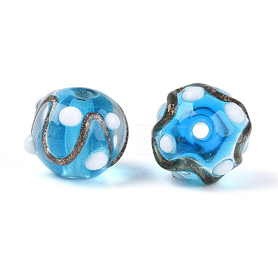 Handmade Gold Sand Lampwork Beads LAMP-N038-01B-1