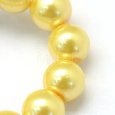 Baking Painted Pearlized Glass Pearl Round Bead Strands HY-Q003-6mm-67-1