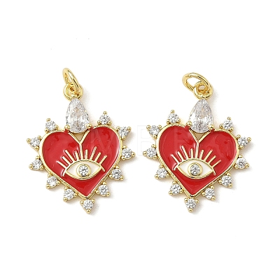 Brass Micro Pave Cubic Zirconia Pendants KK-P326-11G-02-1
