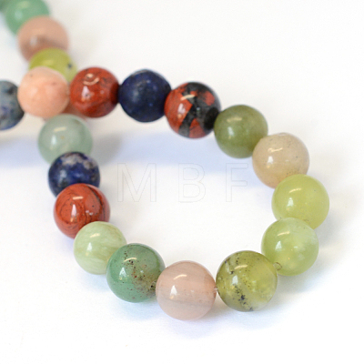 Natural Mixed Stone Round Bead Strands G-E334-12mm-23-1