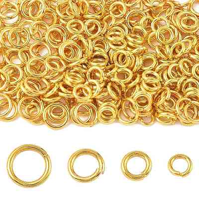 400Pcs 4 Styles Open Jump Rings Brass Jump Rings KK-FS0002-08G-1