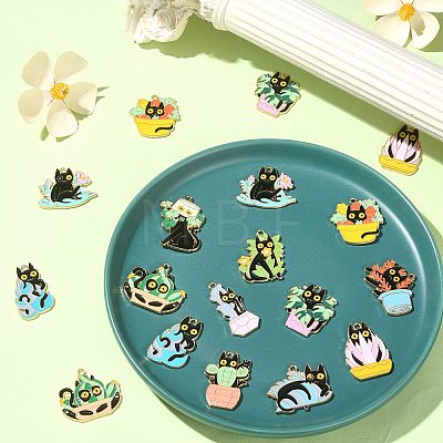 24Pcs 12 Styles Alloy Enamel Pandants ENAM-CJ0005-09-1