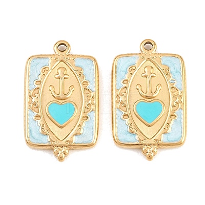 304 Stainless Steel Enamel Pendants STAS-G394-06G-02-1