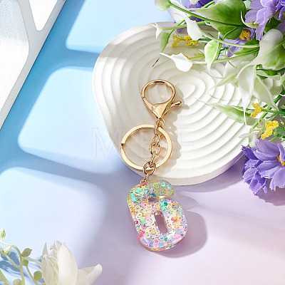 Number 6 Transparent Resin Keychains KEYC-TADJ0001-10F-1
