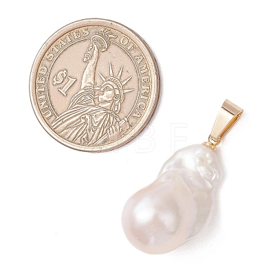 Natural Baroque Keshi Pearl Pendants PALLOY-JF05099-1
