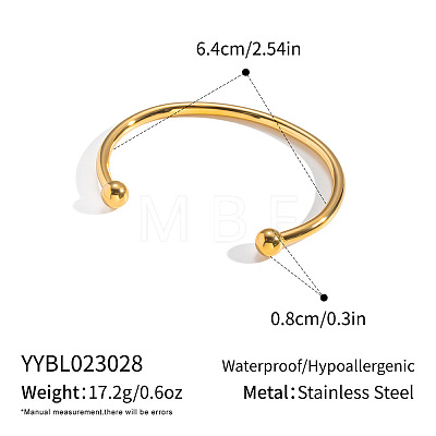 304 Stainless Steel Open Torque Cuff Bangles ND9011-1