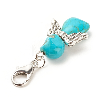 Dyed Synthetic Turquoise Pendant Decorations HJEW-JM00672-04-1