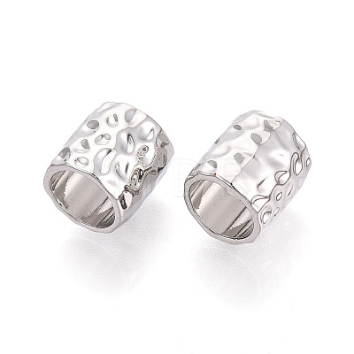 Textured Alloy Large Hole Beads PALLOY-T091-43P-1