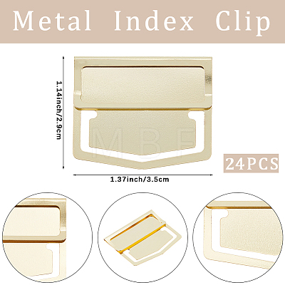 24Pcs Stainless Steel Bookmarks Page Clip AJEW-CP0010-95G-1
