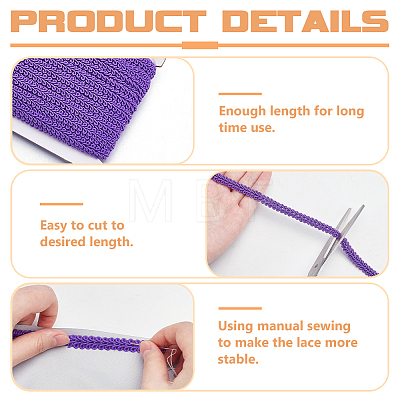 Polyester Braided Lace Trim OCOR-WH0110-14A-1