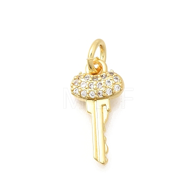 Brass Micro Pave Clear Cubic Zirconia Pendants KK-D255-06G-1