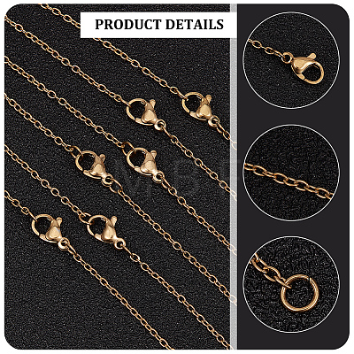  20Pcs 304 Stainless Steel Cable Chain Necklaces Set for Men Women MAK-NB0001-13-1
