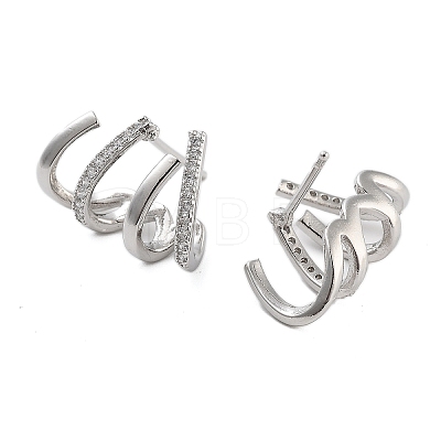 Rack Plating Claw Brass Clip-on Earrings EJEW-N055-43P-RS-1