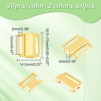  60Pcs 2 Colors Zinc Alloy Bikini Clips FIND-NB0004-65-1