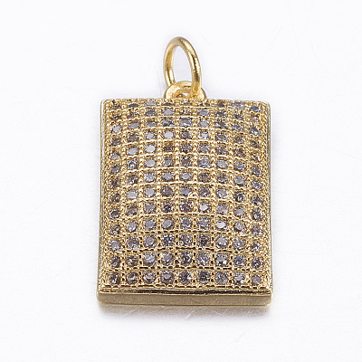 Brass Micro Pave Cubic Zirconia Pendants ZIRC-L071-26G-1