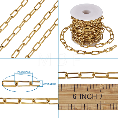 Ion Plating(IP) 304 Stainless Steel Paperclip Chains YS-TAC0003-02G-1