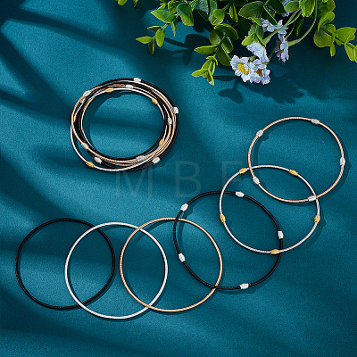 BENECREAT 30Pcs 6 Style Spring Bracelets Set BJEW-BC0001-10-1