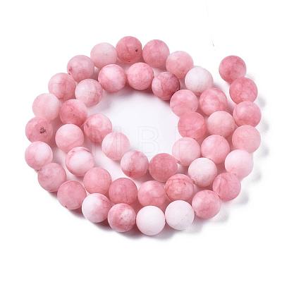 Natural White Jade Bead Strands G-R297-8mm-27-1