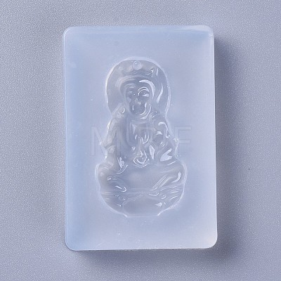 Buddhist Theme Guan Yin Pendant Silicone Molds X-DIY-L026-027-1