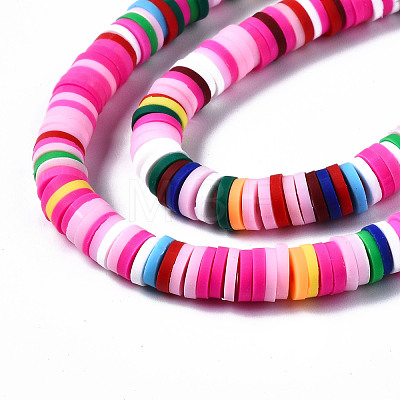 Handmade Polymer Clay Beads Strands X-CLAY-R089-6mm-096-1