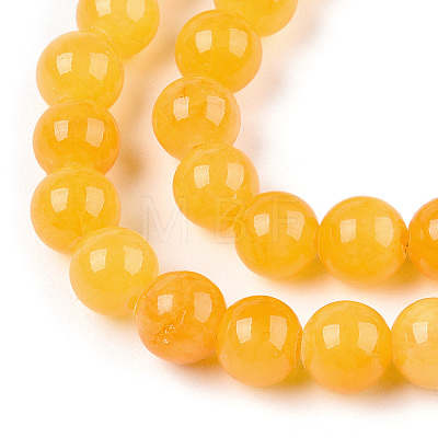 Natural Dyed Yellow Jade Gemstone Bead Strands X-G-R271-4mm-Y08-1