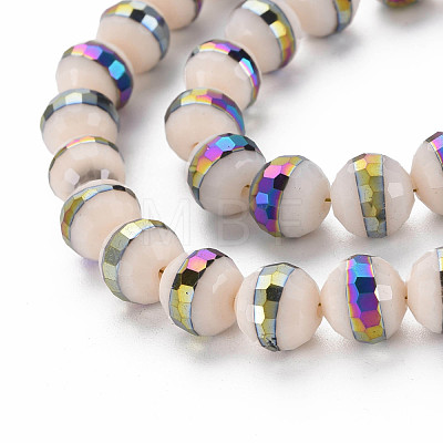 Electroplate Opaque Solid Color Glass Beads Strands EGLA-N006-031-B06-1