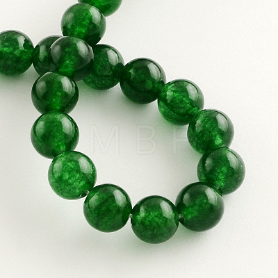 Dyed Natural White Jade Round Bead Strands G-Q937-13-1